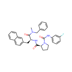 CN(Cc1ccccc1)C(=O)[C@H](Cc1ccc2ccccc2c1)NC(=O)[C@@H]1CCCN1C(=O)Nc1cccc(F)c1 ZINC000026947186