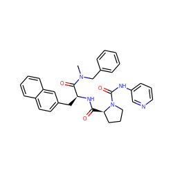 CN(Cc1ccccc1)C(=O)[C@H](Cc1ccc2ccccc2c1)NC(=O)[C@@H]1CCCN1C(=O)Nc1cccnc1 ZINC000026939663