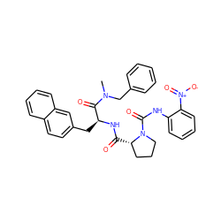 CN(Cc1ccccc1)C(=O)[C@H](Cc1ccc2ccccc2c1)NC(=O)[C@H]1CCCN1C(=O)Nc1ccccc1[N+](=O)[O-] ZINC000026937453