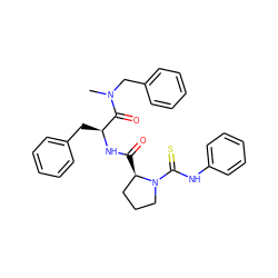 CN(Cc1ccccc1)C(=O)[C@H](Cc1ccccc1)NC(=O)[C@@H]1CCCN1C(=S)Nc1ccccc1 ZINC000013780788