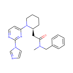 CN(Cc1ccccc1)C(=O)C[C@@H]1CCCCN1c1ccnc(-n2ccnc2)n1 ZINC000035275440