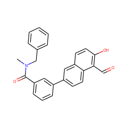 CN(Cc1ccccc1)C(=O)c1cccc(-c2ccc3c(C=O)c(O)ccc3c2)c1 ZINC000169699709