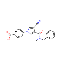 CN(Cc1ccccc1)C(=O)c1cn(-c2ccc(C(=O)O)cc2)cc1C#N ZINC000200835123