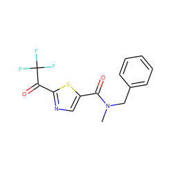 CN(Cc1ccccc1)C(=O)c1cnc(C(=O)C(F)(F)F)s1 ZINC000029070015