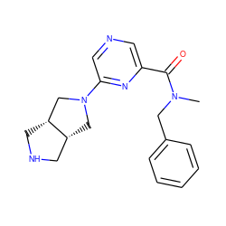 CN(Cc1ccccc1)C(=O)c1cncc(N2C[C@@H]3CNC[C@@H]3C2)n1 ZINC000073168424