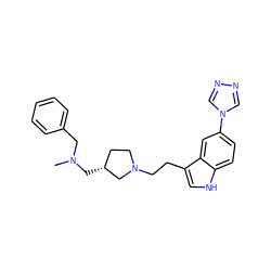 CN(Cc1ccccc1)C[C@@H]1CCN(CCc2c[nH]c3ccc(-n4cnnc4)cc23)C1 ZINC000013765969