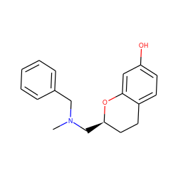 CN(Cc1ccccc1)C[C@@H]1CCc2ccc(O)cc2O1 ZINC000013775967