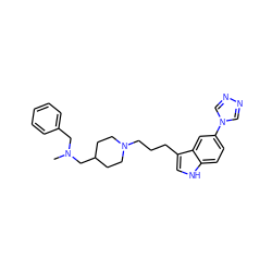 CN(Cc1ccccc1)CC1CCN(CCCc2c[nH]c3ccc(-n4cnnc4)cc23)CC1 ZINC000013765978