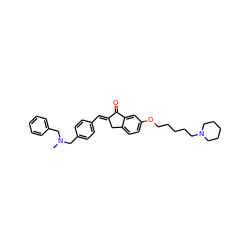 CN(Cc1ccccc1)Cc1ccc(/C=C2\Cc3ccc(OCCCCCN4CCCCC4)cc3C2=O)cc1 ZINC000045385120