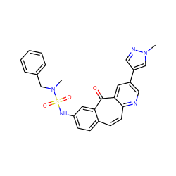 CN(Cc1ccccc1)S(=O)(=O)Nc1ccc2ccc3ncc(-c4cnn(C)c4)cc3c(=O)c2c1 ZINC000072110957