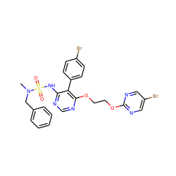 CN(Cc1ccccc1)S(=O)(=O)Nc1ncnc(OCCOc2ncc(Br)cn2)c1-c1ccc(Br)cc1 ZINC000095553732