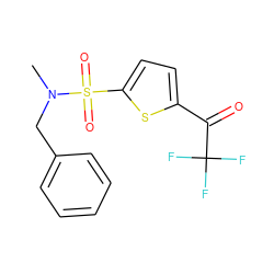 CN(Cc1ccccc1)S(=O)(=O)c1ccc(C(=O)C(F)(F)F)s1 ZINC000029069556