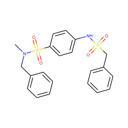 CN(Cc1ccccc1)S(=O)(=O)c1ccc(NS(=O)(=O)Cc2ccccc2)cc1 ZINC000000691972