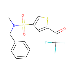 CN(Cc1ccccc1)S(=O)(=O)c1csc(C(=O)C(F)(F)F)c1 ZINC000029069596