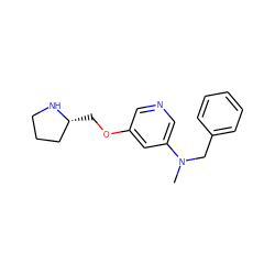 CN(Cc1ccccc1)c1cncc(OC[C@@H]2CCCN2)c1 ZINC000064548804