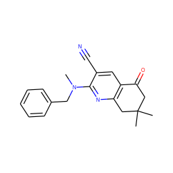 CN(Cc1ccccc1)c1nc2c(cc1C#N)C(=O)CC(C)(C)C2 ZINC000028967394