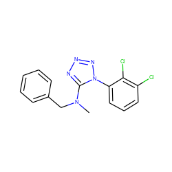 CN(Cc1ccccc1)c1nnnn1-c1cccc(Cl)c1Cl ZINC000071335003