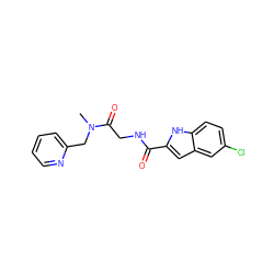 CN(Cc1ccccn1)C(=O)CNC(=O)c1cc2cc(Cl)ccc2[nH]1 ZINC000028133794