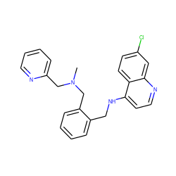 CN(Cc1ccccn1)Cc1ccccc1CNc1ccnc2cc(Cl)ccc12 ZINC001772610755