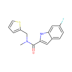 CN(Cc1cccs1)C(=O)c1cc2ccc(F)cc2[nH]1 ZINC000299826336