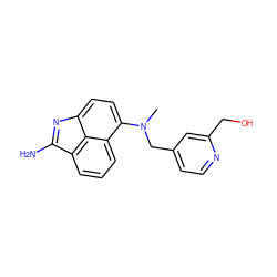 CN(Cc1ccnc(CO)c1)c1ccc2c3c(cccc13)C(N)=N2 ZINC000013741454