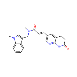 CN(Cc1cn(C)c2ccccc12)C(=O)/C=C/c1cnc2c(c1)CCC(=O)N2 ZINC000006815463