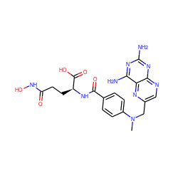 CN(Cc1cnc2nc(N)nc(N)c2n1)c1ccc(C(=O)N[C@@H](CCC(=O)NO)C(=O)O)cc1 ZINC000027637231