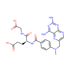 CN(Cc1cnc2nc(N)nc(N)c2n1)c1ccc(C(=O)N[C@@H](CCC(=O)O)C(=O)NCC(=O)O)cc1 ZINC000005386048