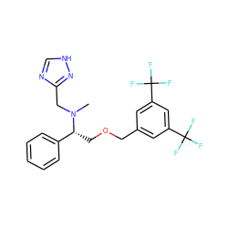 CN(Cc1nc[nH]n1)[C@H](COCc1cc(C(F)(F)F)cc(C(F)(F)F)c1)c1ccccc1 ZINC000027640445