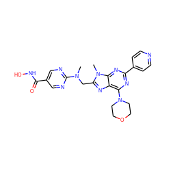 CN(Cc1nc2c(N3CCOCC3)nc(-c3ccncc3)nc2n1C)c1ncc(C(=O)NO)cn1 ZINC000653838823