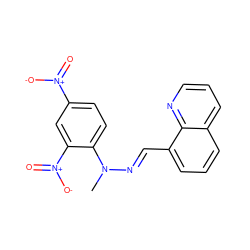 CN(N=Cc1cccc2cccnc12)c1ccc([N+](=O)[O-])cc1[N+](=O)[O-] ZINC000263591202