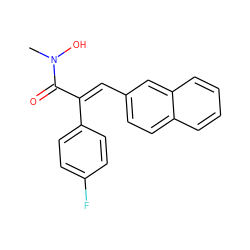 CN(O)C(=O)/C(=C/c1ccc2ccccc2c1)c1ccc(F)cc1 ZINC000028104703