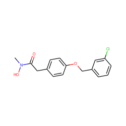 CN(O)C(=O)Cc1ccc(OCc2cccc(Cl)c2)cc1 ZINC000005579248