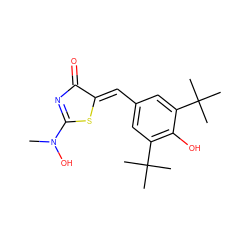 CN(O)C1=NC(=O)/C(=C/c2cc(C(C)(C)C)c(O)c(C(C)(C)C)c2)S1 ZINC000013734170