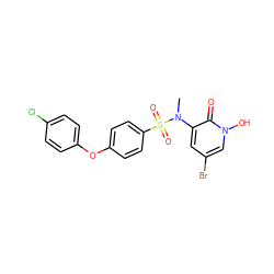 CN(c1cc(Br)cn(O)c1=O)S(=O)(=O)c1ccc(Oc2ccc(Cl)cc2)cc1 ZINC000029128920