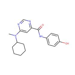 CN(c1cc(C(=O)Nc2ccc(O)cc2)ncn1)C1CCCCC1 ZINC000049033238