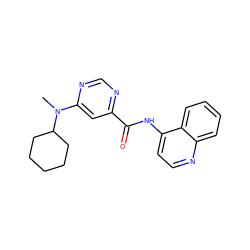 CN(c1cc(C(=O)Nc2ccnc3ccccc23)ncn1)C1CCCCC1 ZINC000144837086