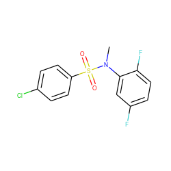 CN(c1cc(F)ccc1F)S(=O)(=O)c1ccc(Cl)cc1 ZINC000028477909