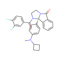 CN(c1ccc([C@@]23c4ccccc4C(=O)N2CCN3C(=O)c2ccc(F)c(F)c2)cc1)C1CCC1 ZINC001772583409