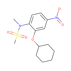 CN(c1ccc([N+](=O)[O-])cc1OC1CCCCC1)S(C)(=O)=O ZINC000013681997