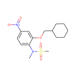 CN(c1ccc([N+](=O)[O-])cc1OCC1CCCCC1)S(C)(=O)=O ZINC000013682013