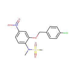 CN(c1ccc([N+](=O)[O-])cc1OCc1ccc(Cl)cc1)S(C)(=O)=O ZINC000035324675