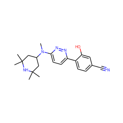 CN(c1ccc(-c2ccc(C#N)cc2O)nn1)C1CC(C)(C)NC(C)(C)C1 ZINC000146621241