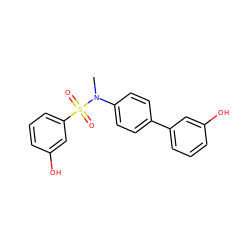 CN(c1ccc(-c2cccc(O)c2)cc1)S(=O)(=O)c1cccc(O)c1 ZINC000096285191