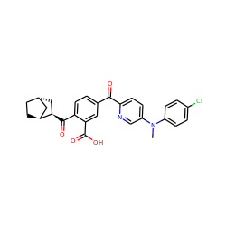 CN(c1ccc(Cl)cc1)c1ccc(C(=O)c2ccc(C(=O)[C@@H]3C[C@H]4CC[C@H]3C4)c(C(=O)O)c2)nc1 ZINC001772635455