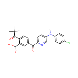 CN(c1ccc(Cl)cc1)c1ccc(C(=O)c2ccc(C(=O)C(C)(C)C)c(C(=O)O)c2)nc1 ZINC000164821405