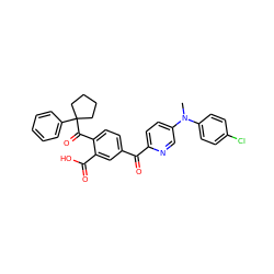 CN(c1ccc(Cl)cc1)c1ccc(C(=O)c2ccc(C(=O)C3(c4ccccc4)CCCC3)c(C(=O)O)c2)nc1 ZINC000199274109