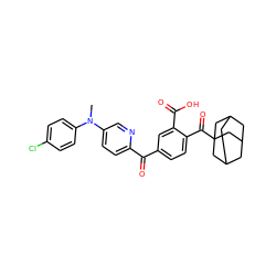 CN(c1ccc(Cl)cc1)c1ccc(C(=O)c2ccc(C(=O)C34CC5CC(CC(C5)C3)C4)c(C(=O)O)c2)nc1 ZINC000149684423