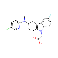 CN(c1ccc(Cl)cn1)[C@H]1CCc2c(c3cc(F)ccc3n2CC(=O)O)C1 ZINC000118889926