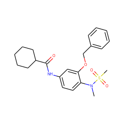 CN(c1ccc(NC(=O)C2CCCCC2)cc1OCc1ccccc1)S(C)(=O)=O ZINC000029136117